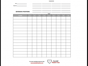 baseball position chart template